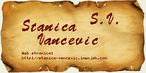 Stanica Vančević vizit kartica
